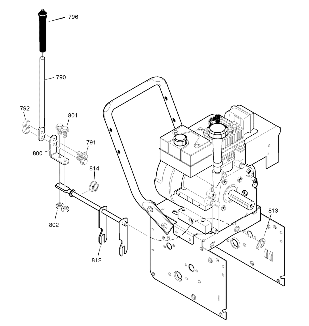 Shift Yoke Diagram and Parts List for 6240810X110 (18-2827-88  SN 624)(2007) Briggs and Stratton Snow Blower